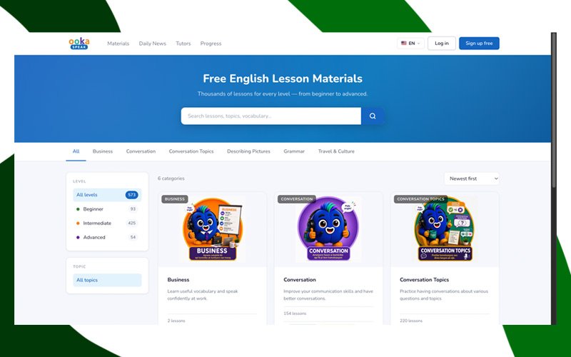 Ooka speak learning English